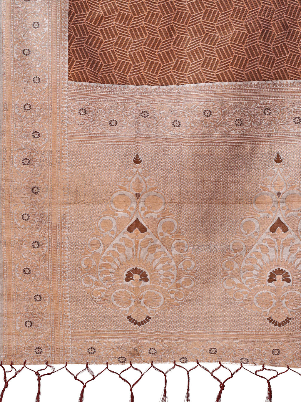 Shree Shyam Fashion Graceful Brown & Beige Lichi Silk Saree with Elegant Woven Pallu - Timeless Beauty for Every Occasion