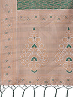 Shree Shyam Fashion Graceful Green & Beige Lichi Silk Saree with Elegant Woven Pallu - Timeless Beauty for Every Occasion
