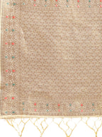 Shree Shyam Fashion Cream Cotton Woven Zari Work Traditional Tassel Saree