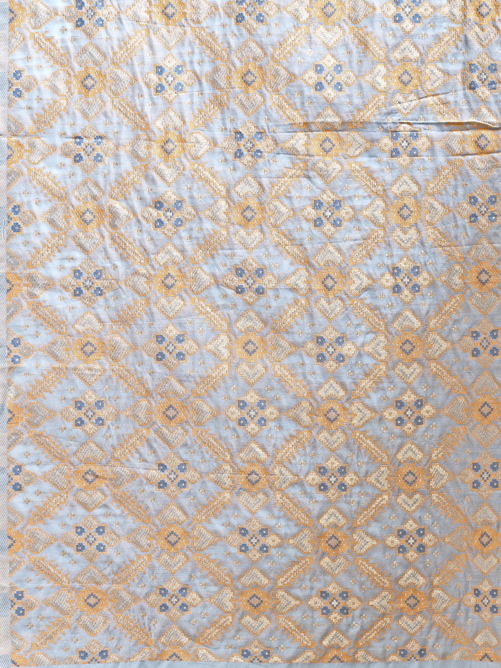 Shree Shyam Fashion Sky Blue Cotton Woven Zari Work Traditional Tassel Saree