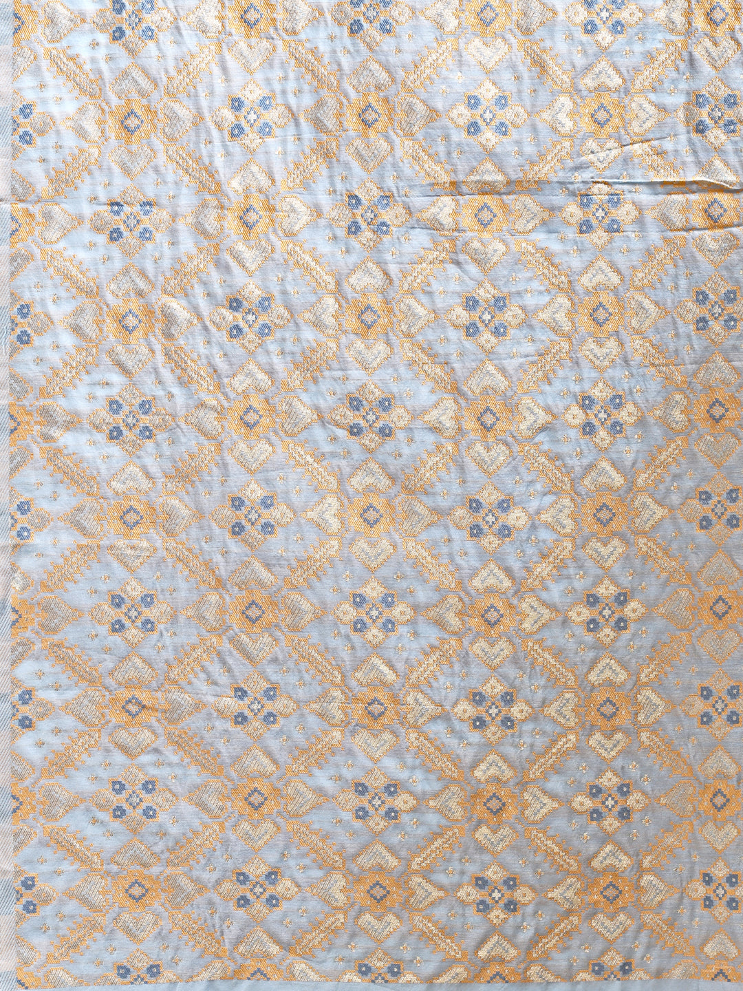 Shree Shyam Fashion Sky Blue Cotton Woven Zari Work Traditional Tassel Saree