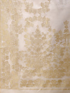 Shree Shyam Fashion Off White Cotton Woven Zari Work Traditional Tassel Saree