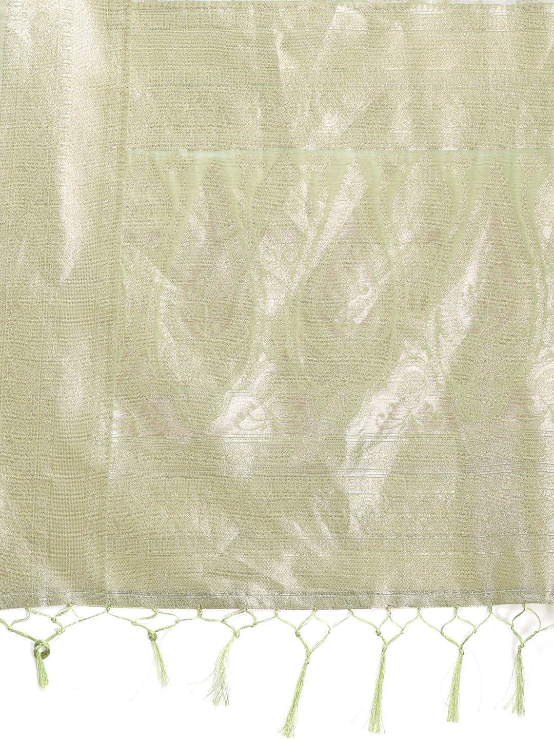 Shree Shyam Fashion Light Green Linen Cotton Saree - Elegant Simplicity for Everyday Grace