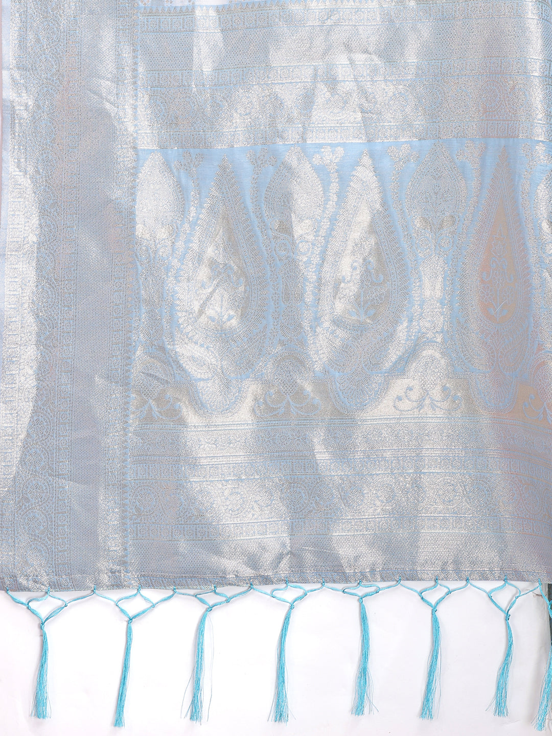 Shree Shyam Fashion Sky Blue Linen Cotton Saree - Elegant Simplicity for Everyday Grace