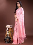 Shree Shyam Fashion Pink Linen Cotton Saree - Elegant Simplicity for Everyday Grace