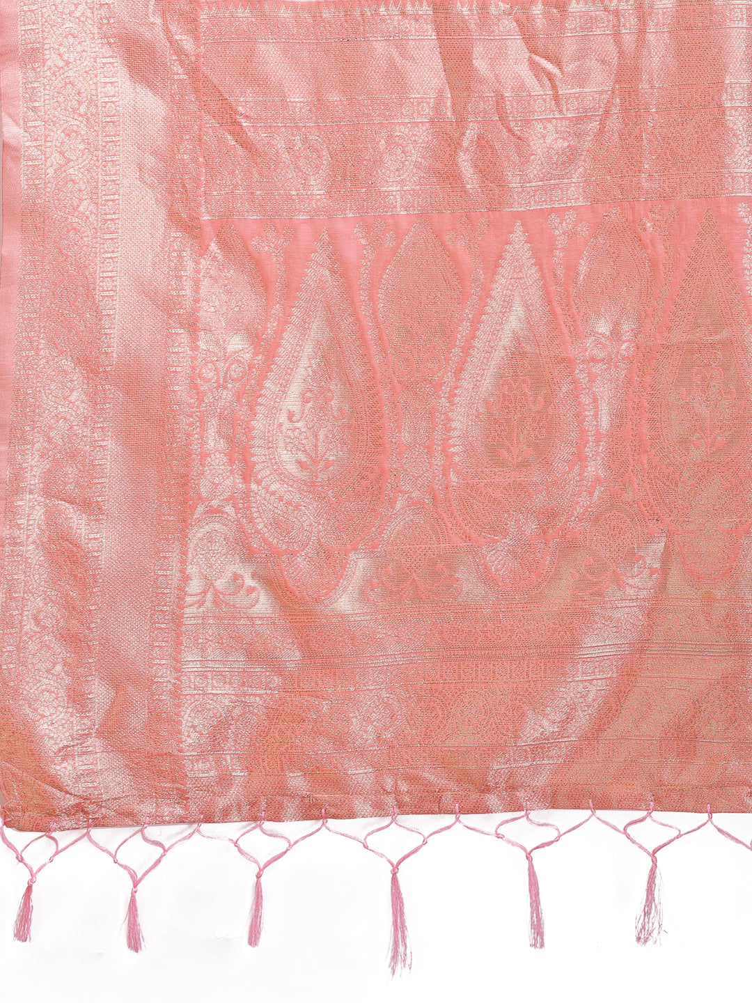 Shree Shyam Fashion Peach Linen Cotton Saree - Elegant Simplicity for Everyday Grace