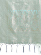 Shree Shyam Fashion Sea Green Linen Cotton Saree - Elegant Simplicity for Everyday Grace