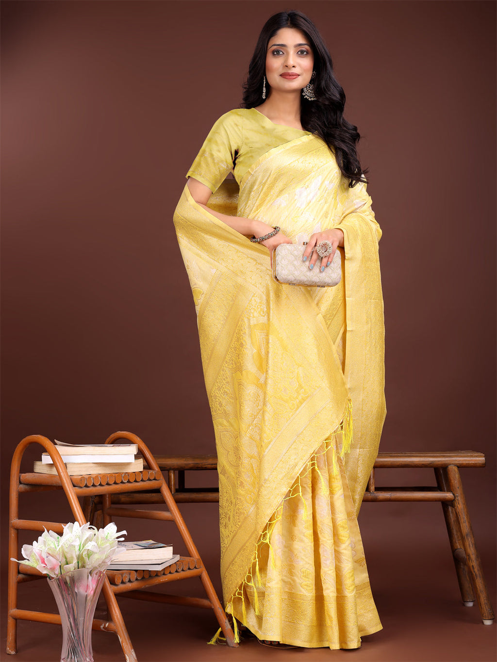 Shree Shyam Fashion Elegant Yellow Cotton Saree with Golden Zari Work - Graceful Comfort for Everyday & Festive Wear