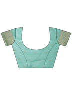 Shree Shyam Fashion Elegant Sea Green Cotton Saree with Golden Zari Work - Graceful Comfort for Everyday & Festive Wear