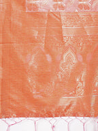 Shree Shyam Fashion Elegant Orange Cotton Saree with Golden Zari Work - Graceful Comfort for Everyday & Festive Wear
