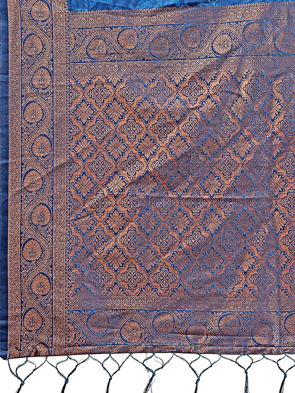 Shree Shyam Fashion Majestic Royal Blue Banarasi Silk Saree with Golden Zari - Timeless Indian Ethnic Elegance for Weddings & Festive Occasions