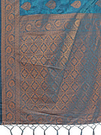 Shree Shyam Fashion Majestic Teal Banarasi Silk Saree with Golden Zari - Timeless Indian Ethnic Elegance for Weddings & Festive Occasions