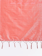 Shree Shyam Fashion Peach Linen Cotton Woven Zari Work Traditional Tassel Saree