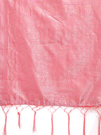 Shree Shyam Fashion Pink Linen Cotton Woven Zari Work Traditional Tassel Saree