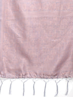 Shree Shyam Fashion Grey Linen Cotton Woven Zari Work Traditional Tassel Saree