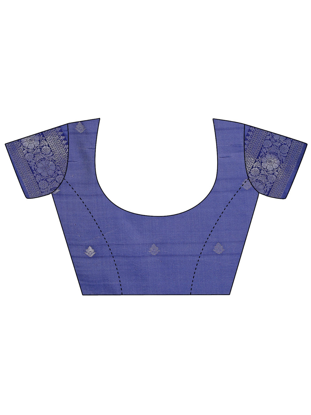 Shree Shyam Fashion Blue & Navy Blue Lichi Silk Saree with Rich Woven Border and Zigzag Pattern - Wedding & Festive Wear