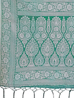 Shree Shyam Fashion Light Green & Green Lichi Silk Saree with Rich Woven Border and Zigzag Pattern - Wedding & Festive Wear