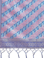 Shree Shyam Fashion Radiant Sky Blue Silk Saree with Pink & Blue Floral Pattern - Perfect for Weddings & Festive Glamour