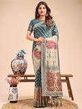 Shree Shyam Fashion Grace in Every Thread - Sea Green & Beige Linen Cotton Saree with Royal Paisley Charm
