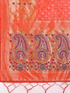 Shree Shyam Fashion Grace in Every Thread - Peach & Beige Linen Cotton Saree with Royal Paisley Charm