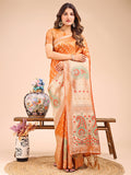 Shree Shyam Fashion Grace in Every Thread - Mustard & Beige Linen Cotton Saree with Royal Paisley Charm
