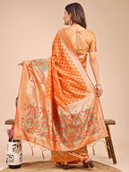 Shree Shyam Fashion Grace in Every Thread - Mustard & Beige Linen Cotton Saree with Royal Paisley Charm