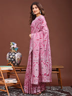 Shree Shyam Fashion Graceful Pink Printed Saree - A Symphony of Culture and Feminine Charm