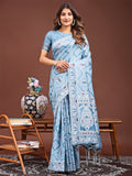 Shree Shyam Fashion Graceful Sky Blue Printed Saree - A Symphony of Culture and Feminine Charm