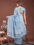 Shree Shyam Fashion Graceful Sky Blue Printed Saree - A Symphony of Culture and Feminine Charm