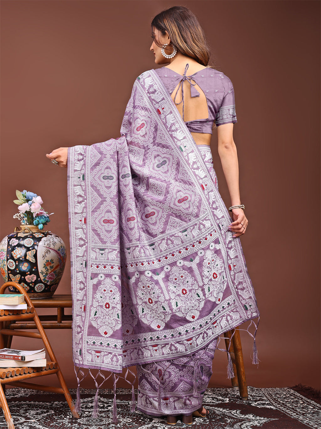 Shree Shyam Fashion Graceful Purple Printed Saree - A Symphony of Culture and Feminine Charm