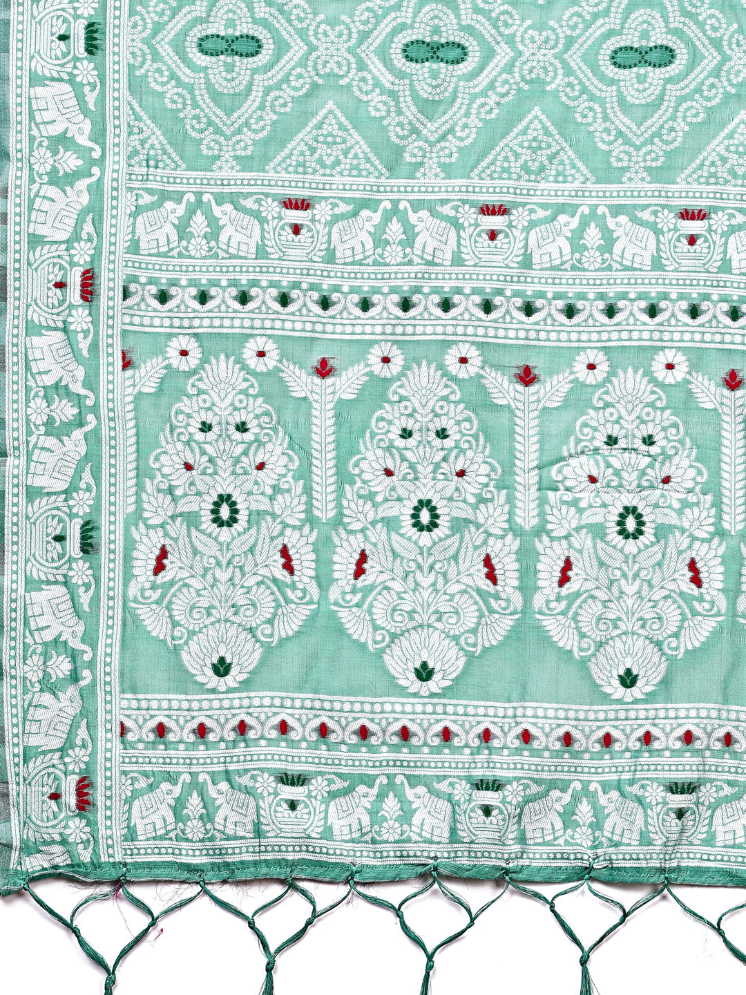 Shree Shyam Fashion Graceful Sea Green Printed Saree - A Symphony of Culture and Feminine Charm