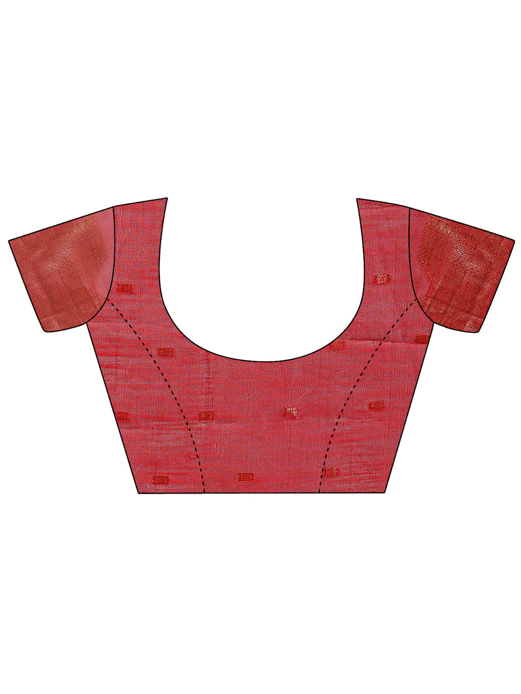 Shree Shyam Fashion Red Linen Cotton Saree with Woven Geometric Zari Motifs - Elegant Festive Wear for Women