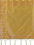 Shree Shyam Fashion Mustard Linen Cotton Saree with Woven Geometric Zari Motifs - Elegant Festive Wear for Women