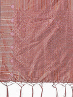 Shree Shyam Fashion Purple Linen Cotton Saree with Woven Geometric Zari Motifs - Elegant Festive Wear for Women