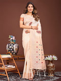 Shree Shyam Fashion Elegant Cream Woven Work Saree - A Whiff of Tradition Wrapped in Grace