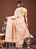 Shree Shyam Fashion Elegant Cream Woven Work Saree - A Whiff of Tradition Wrapped in Grace