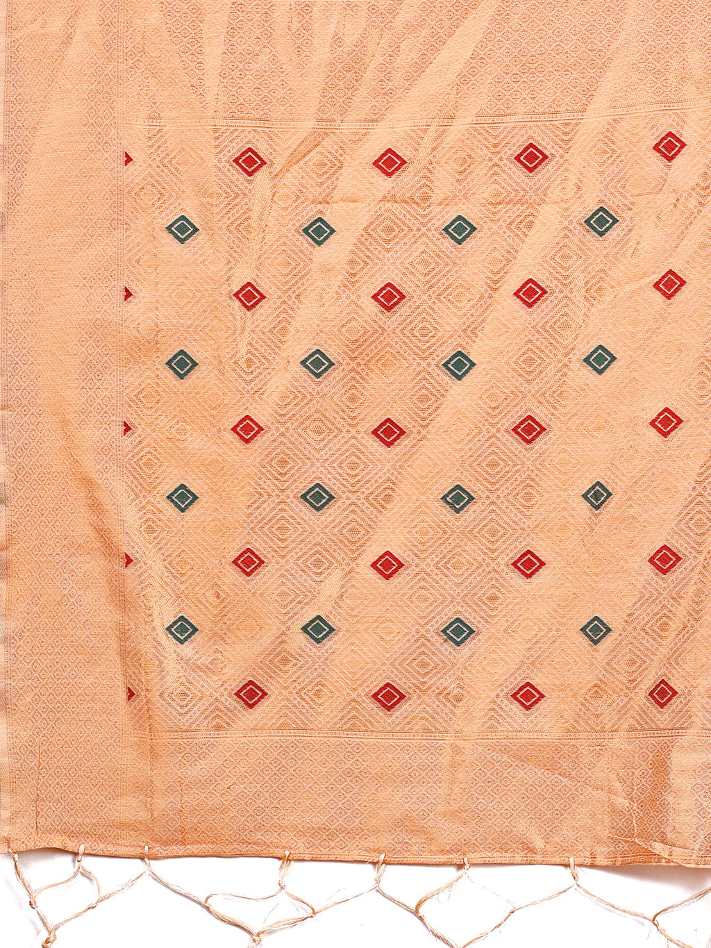 Shree Shyam Fashion Elegant Peach Woven Work Saree - A Whiff of Tradition Wrapped in Grace