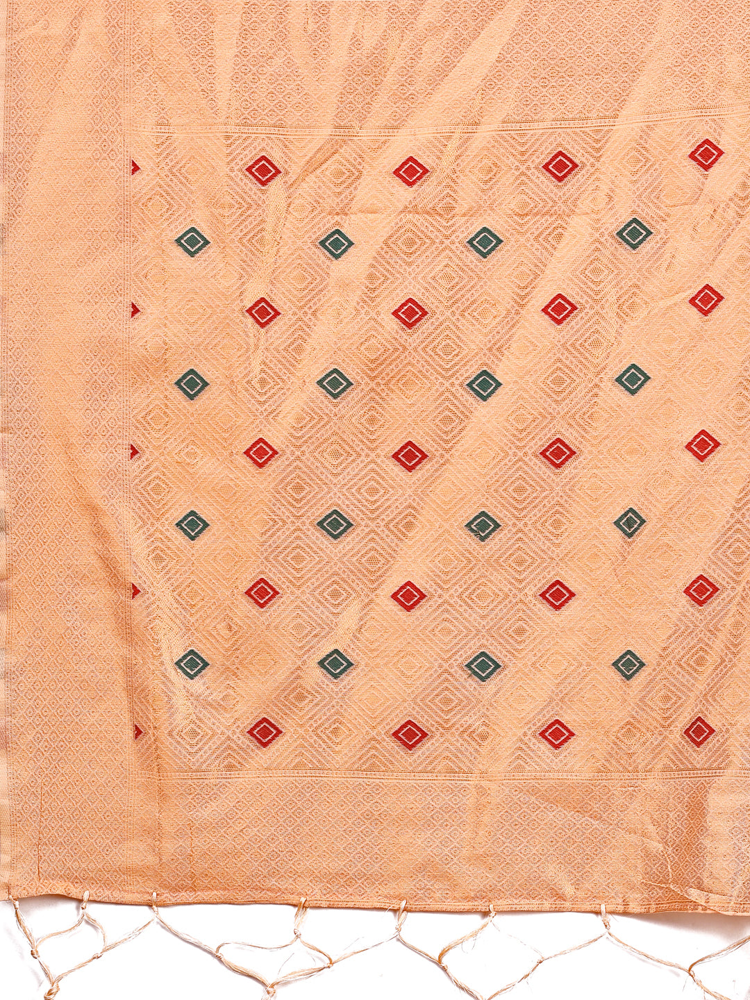 Shree Shyam Fashion Elegant Peach Woven Work Saree - A Whiff of Tradition Wrapped in Grace