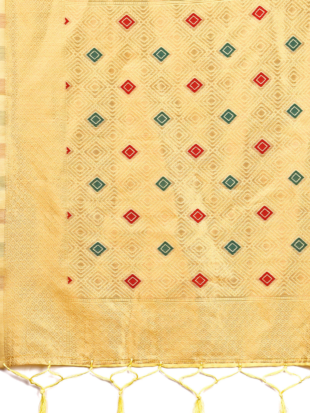 Shree Shyam Fashion Elegant Yellow Woven Work Saree - A Whiff of Tradition Wrapped in Grace