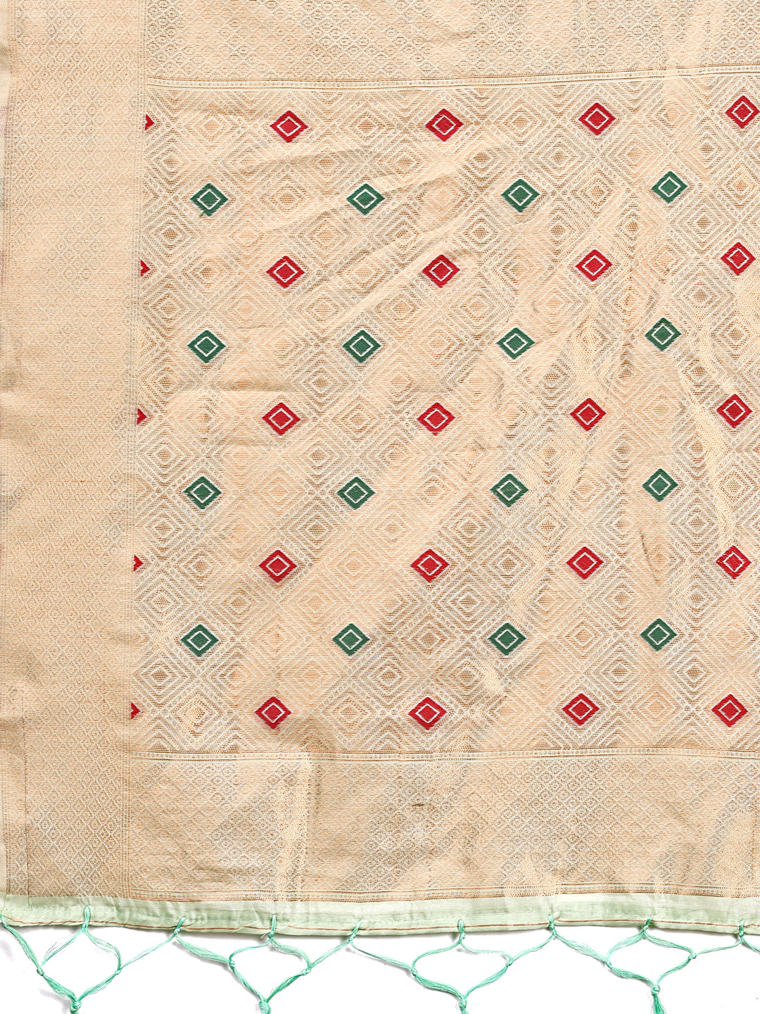 Shree Shyam Fashion Elegant Light Green Woven Work Saree - A Whiff of Tradition Wrapped in Grace