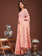 Shree Shyam Fashion Elegant Pink Woven Work Saree - A Whiff of Tradition Wrapped in Grace