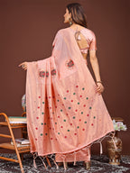 Shree Shyam Fashion Elegant Pink Woven Work Saree - A Whiff of Tradition Wrapped in Grace