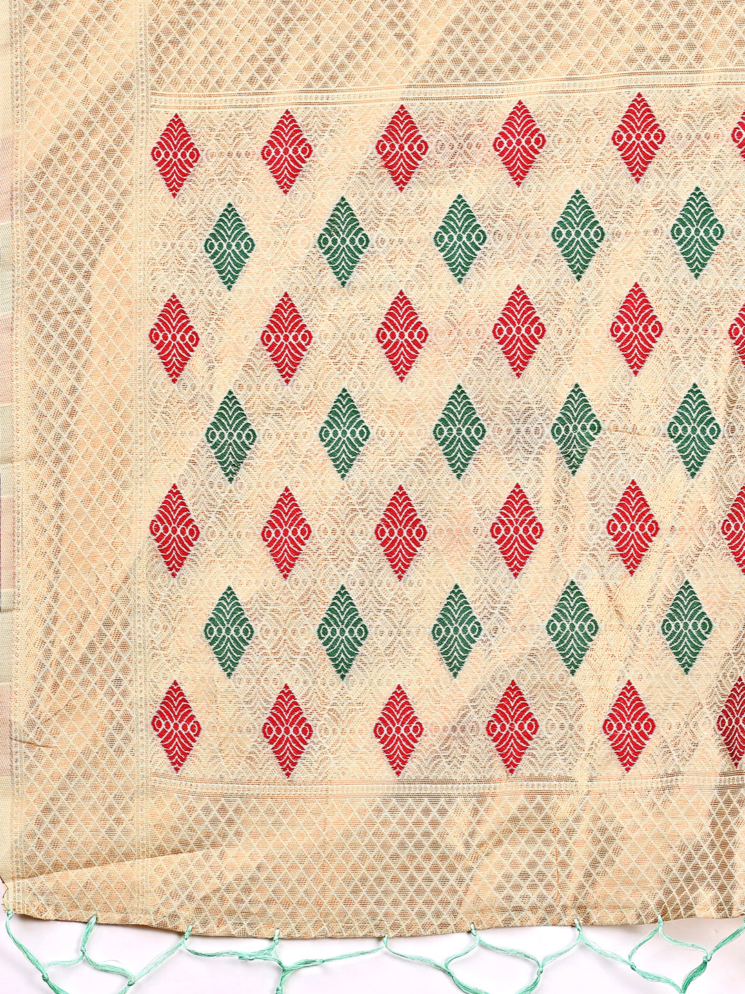 Shree Shyam Fashion Light Green Jacquard Saree with Tassels - Radiate Soft Elegance and Timeless Beauty