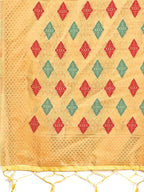 Shree Shyam Fashion Yellow Jacquard Saree with Tassels - Radiate Soft Elegance and Timeless Beauty