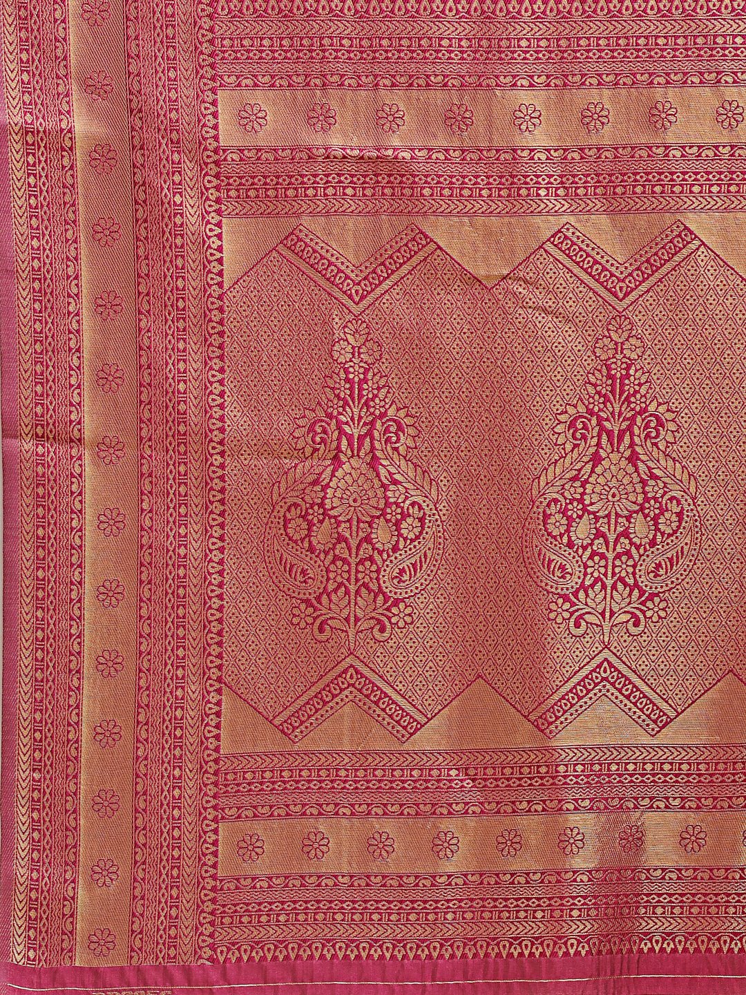 Shree Shyam Fashion Light Pink & Magenta Banarasi silk Woven Zari Work Traditional Tassel Saree