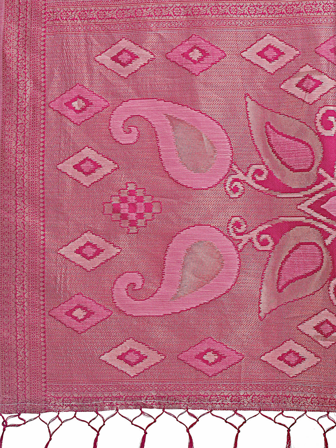 Shree Shyam Fashion Stylish Light Pink Linen Cotton Saree with Woven Design - Lightweight Elegance for Everyday Grace