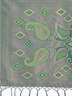 Shree Shyam Fashion Stylish Light Green Linen Cotton Saree with Woven Design - Lightweight Elegance for Everyday Grace