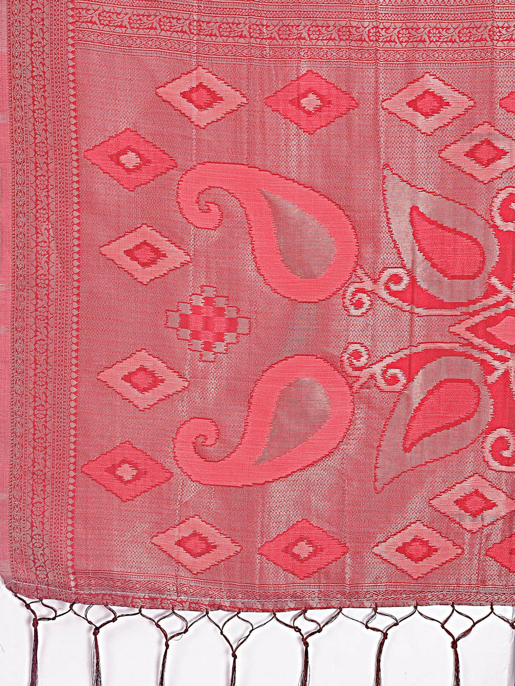 Shree Shyam Fashion Stylish Peach Linen Cotton Saree with Woven Design - Lightweight Elegance for Everyday Grace