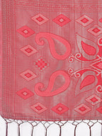 Shree Shyam Fashion Stylish Peach Linen Cotton Saree with Woven Design - Lightweight Elegance for Everyday Grace