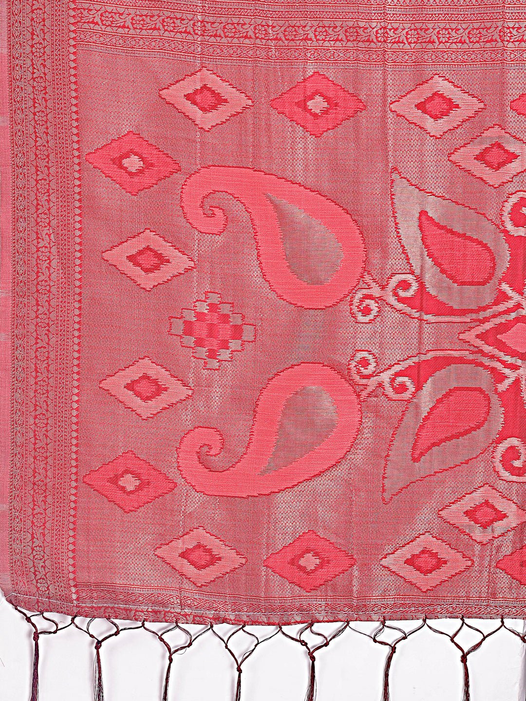 Shree Shyam Fashion Stylish Peach Linen Cotton Saree with Woven Design - Lightweight Elegance for Everyday Grace
